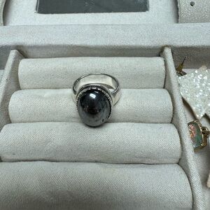 Silver Ring with Black Stone